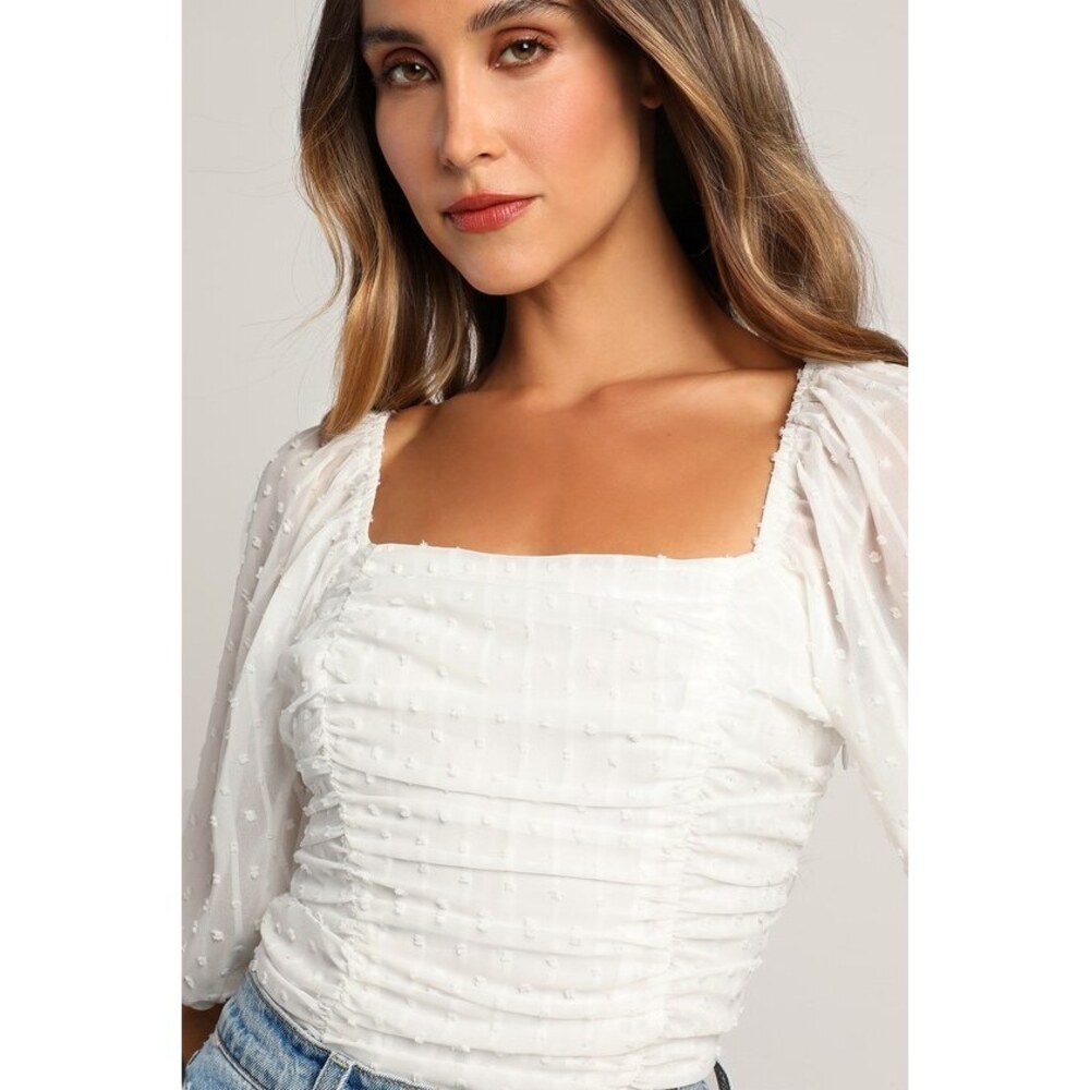 Lulu's White Bodysuit Top with Elegant Simplicity